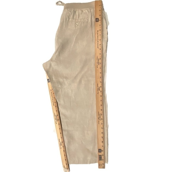 Charter Club Beige Linen Capri Pants Size 16 - Picture 8 of 9